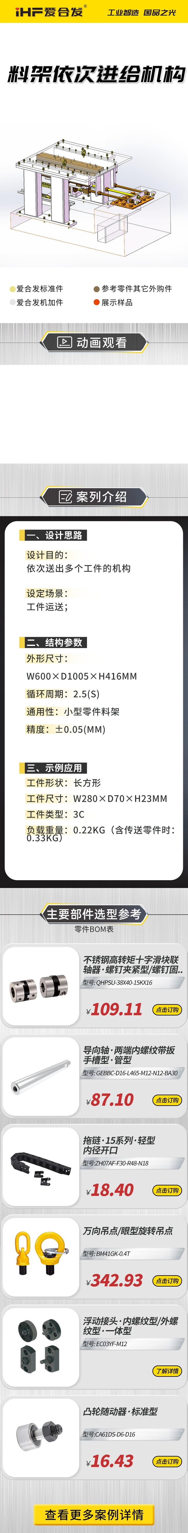 愛合發(fā)：案例介紹，料雜架依次進(jìn)給機(jī)構(gòu)！